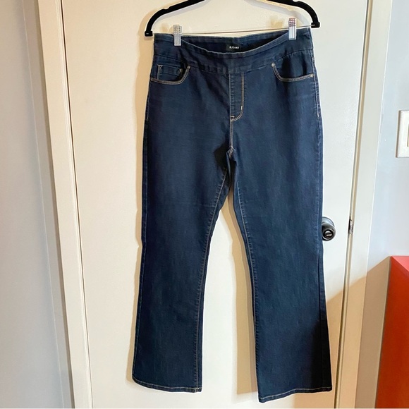 Women's Dark Blue Jeans No Zippet Stretchy - Picture 1 of 6